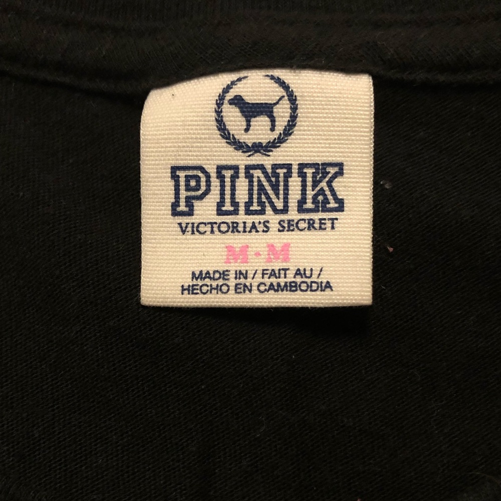 Victoria’s Secret Pink black graphic tee shirt M - Picture 4 of 7